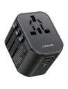 Ładowarka sieciowa 4w1 USAMS T59 adapter podróżny US/AU/EU/UK czarny/black