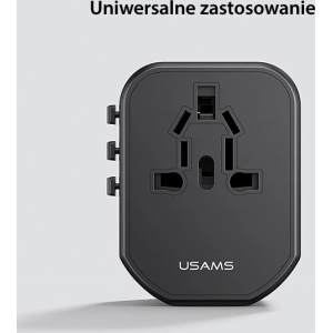 Hurtownia GSM - Síťová nabíječka 4w1 USAMS T59 cestovní adaptér US/AU/EU/UK černý/black - USA1008 - {ean13} - Hurt