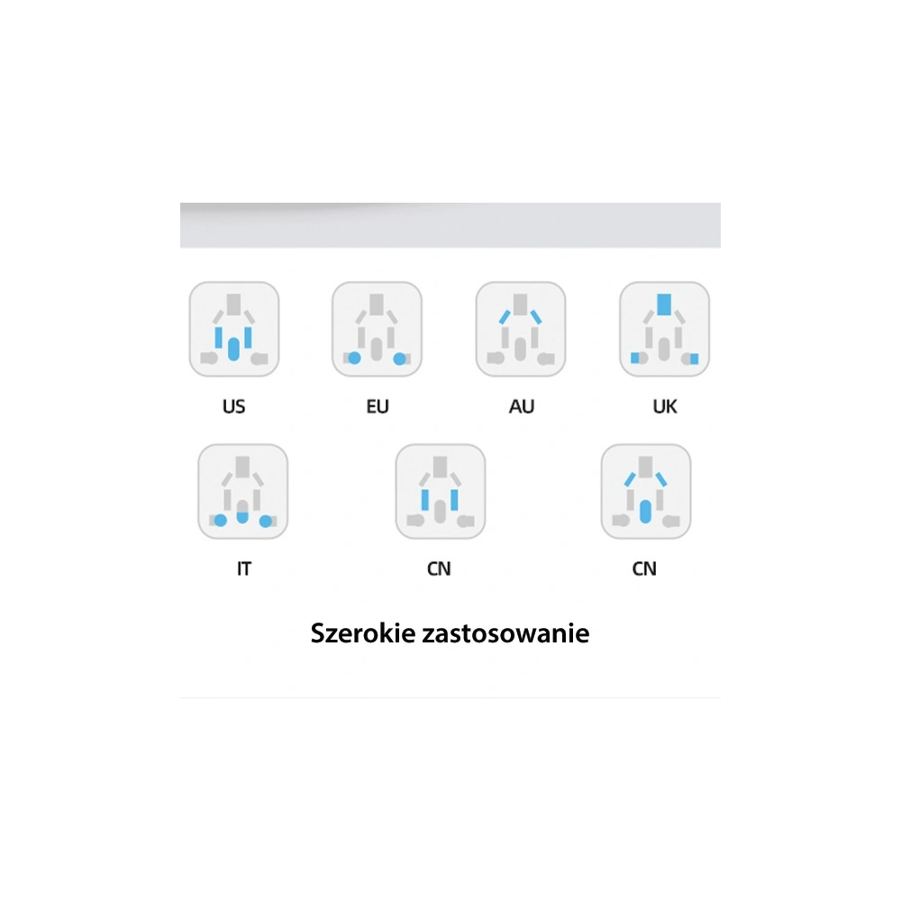 Hurtownia GSM - Hálózati töltő 4w1 USAMS T59 utazóadapter US/AU/EU/UK fekete/black - USA1008 - {ean13} - Hurt