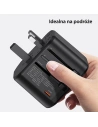 Hurtownia GSM - Hálózati töltő 4w1 USAMS T59 utazóadapter US/AU/EU/UK fekete/black - USA1008 - {ean13} - Hurt