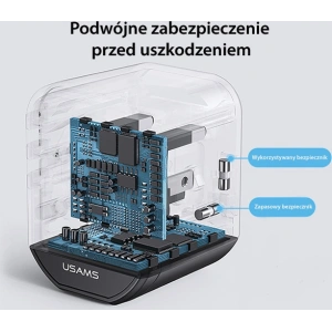 Hurtownia GSM - Síťová nabíječka 4w1 USAMS T59 cestovní adaptér US/AU/EU/UK černý/black - USA1008 - {ean13} - Hurt