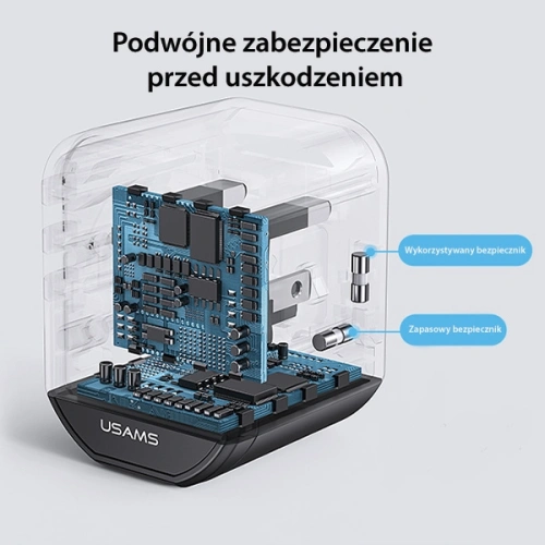 Ładowarka sieciowa 4w1 USAMS T59 adapter podróżny US/AU/EU/UK czarny/black
