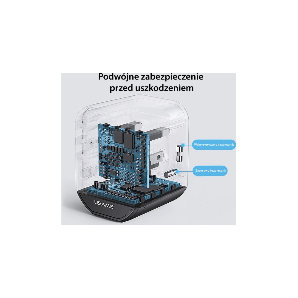 Hurtownia GSM - Hálózati töltő 4w1 USAMS T59 utazóadapter US/AU/EU/UK fekete/black - USA1008 - {ean13} - Hurt