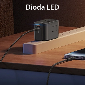 Hurtownia GSM - Síťová nabíječka 4w1 USAMS T59 cestovní adaptér US/AU/EU/UK černý/black - USA1008 - {ean13} - Hurt