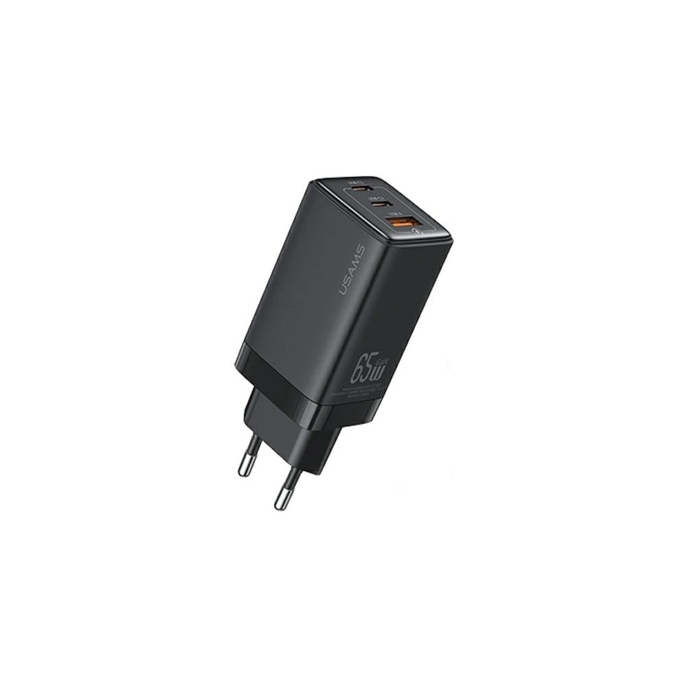 Hurtownia GSM - Ładowarka sieciowa USAMS US-CC180 Sandru Series 2xUSB-C+1xUSB-A GaN PD QC 65W czarny/black - USA1009 - {ean13} - Hurt