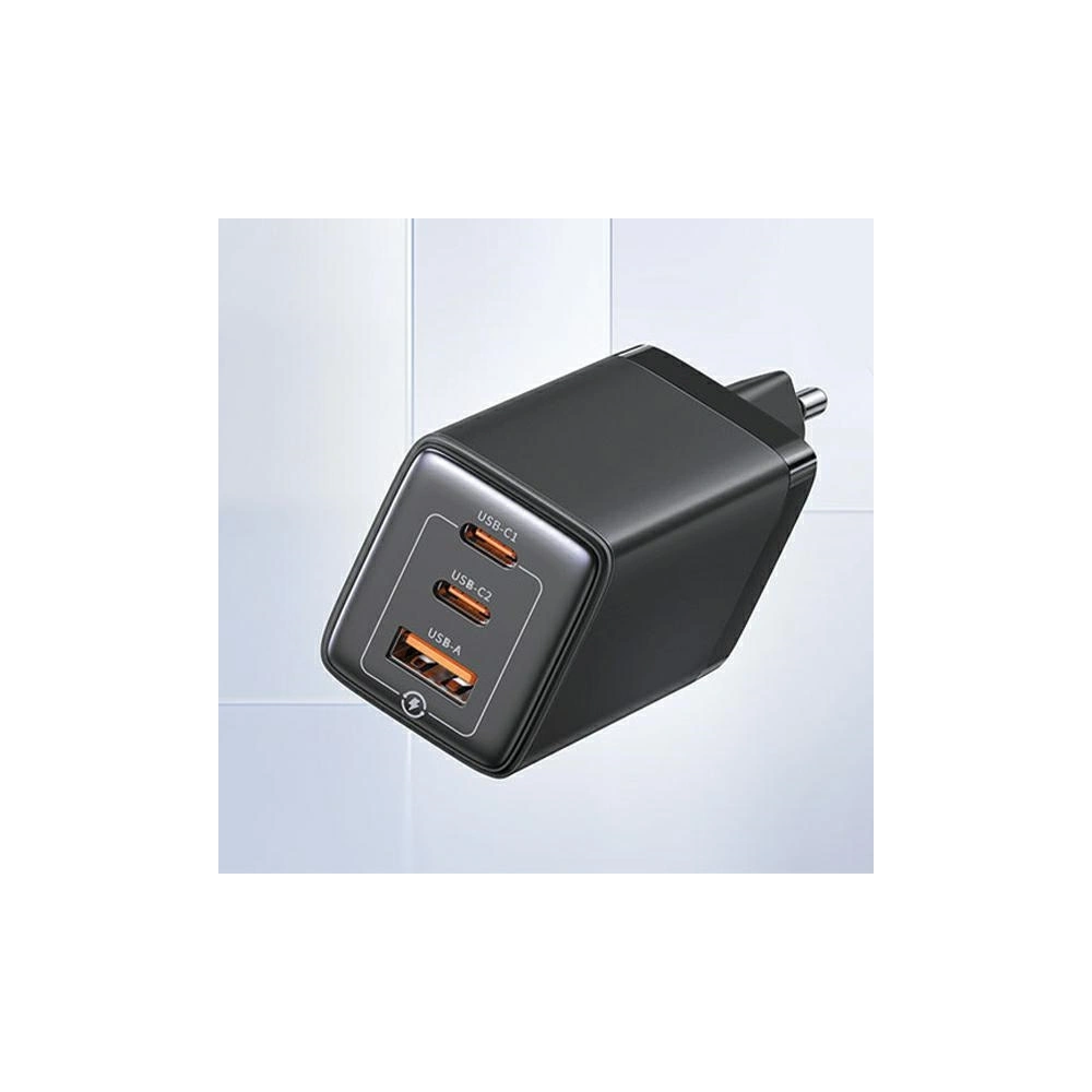 Hurtownia GSM - Ładowarka sieciowa USAMS US-CC180 Sandru Series 2xUSB-C+1xUSB-A GaN PD QC 65W czarny/black - USA1009 - {ean13} - Hurt