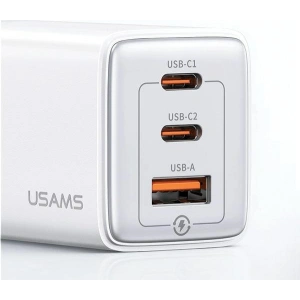Hurtownia GSM - Síťová nabíječka USAMS US-CC180 Sandru Series 2xUSB-C+1xUSB-A GaN PD QC 65W černá/black - USA1009 - {ean13} - Hurt