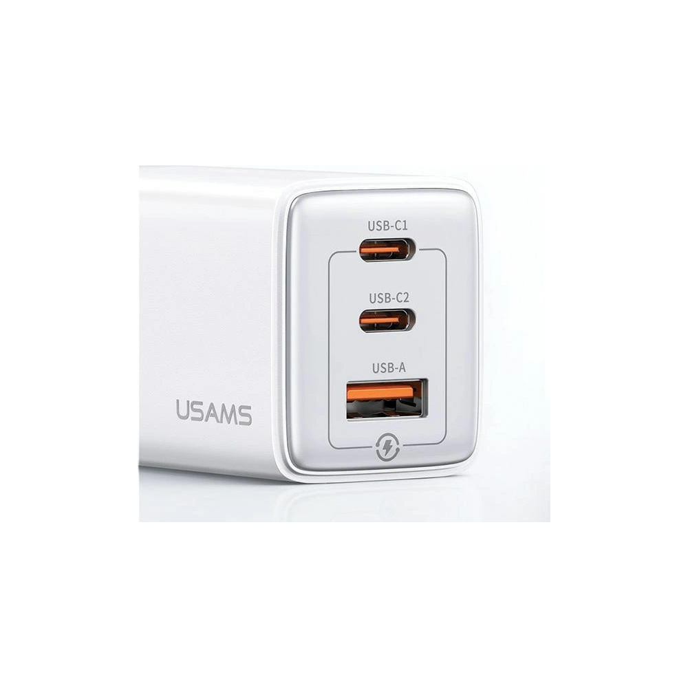 Hurtownia GSM - Ładowarka sieciowa USAMS US-CC180 Sandru Series 2xUSB-C+1xUSB-A GaN PD QC 65W czarny/black - USA1009 - {ean13} - Hurt