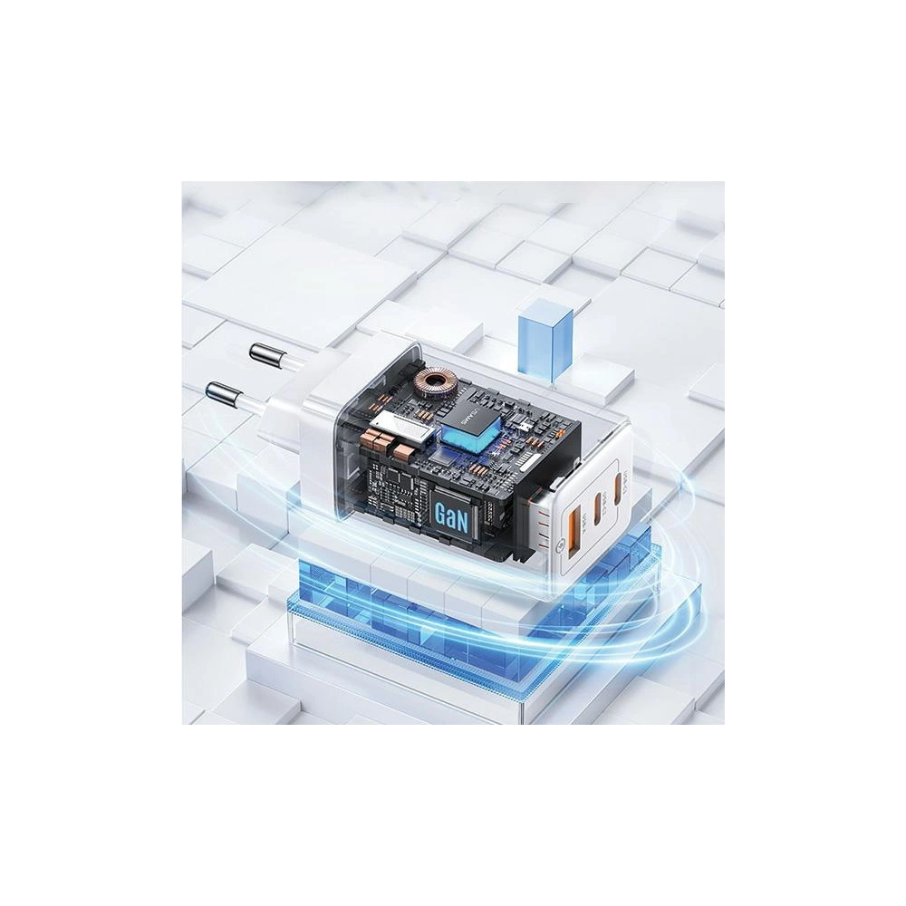 Hurtownia GSM - USAMS US-CC180 Sandru sorozat 2xUSB-C+1xUSB-A GaN PD QC 65W fekete/black hálózati töltő. - USA1009 - {ean13} - Hurt