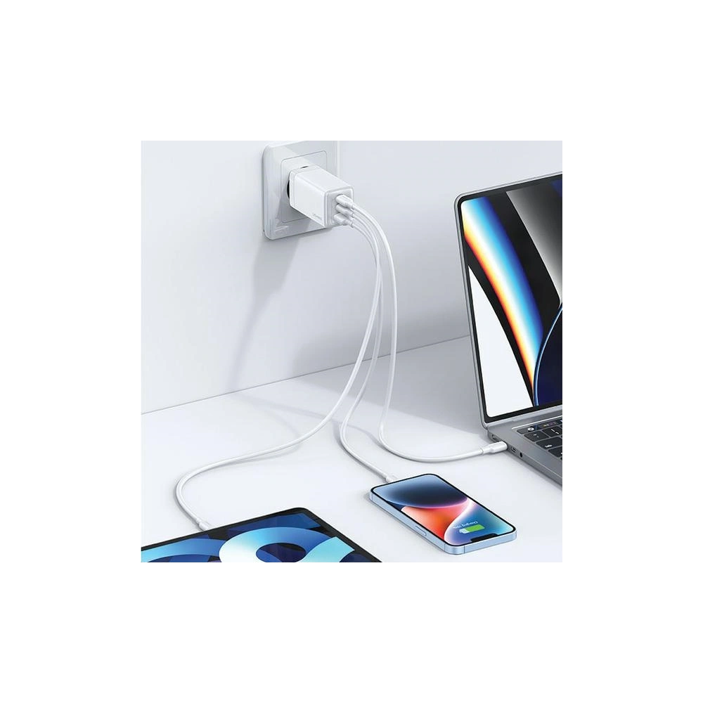 Hurtownia GSM - Ładowarka sieciowa USAMS US-CC180 Sandru Series 2xUSB-C+1xUSB-A GaN PD QC 65W czarny/black - USA1009 - {ean13} - Hurt