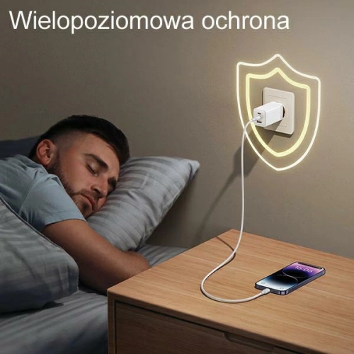 Ładowarka sieciowa USAMS US-CC180 Sandru Series 2xUSB-C+1xUSB-A GaN PD QC 65W czarny/black