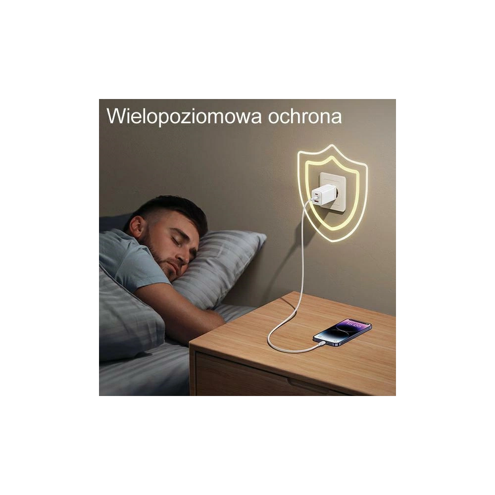 Hurtownia GSM - Ładowarka sieciowa USAMS US-CC180 Sandru Series 2xUSB-C+1xUSB-A GaN PD QC 65W czarny/black - USA1009 - {ean13} - Hurt