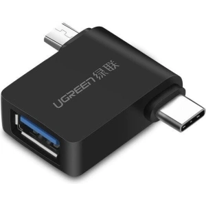 Adapter OTG 2w1 USB (A) 3.0 do USB-C  i micro-USB UGREEN