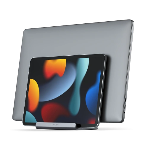 Aluminowa podstawka Satechi Dual Vertical Laptop Stand na laptopa oraz iPada (space gray)
