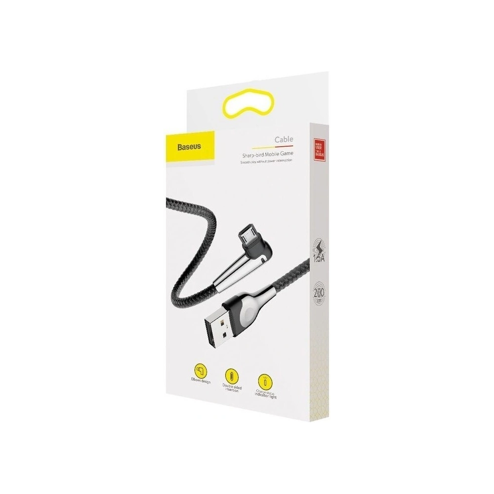 Hurtownia GSM - Cablul micro USB unghiular Baseus Sharp Bird 1.5A 2m (negru) - BSU468BLK - {ean13} - Hurt