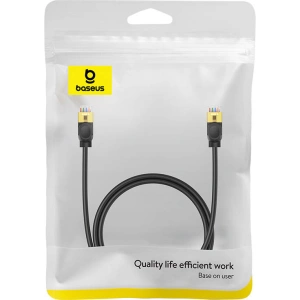 Kabel sieciowy Baseus High Speed, Ethernet RJ45, 10 Gbps, Cat.7, 1m (czarny)