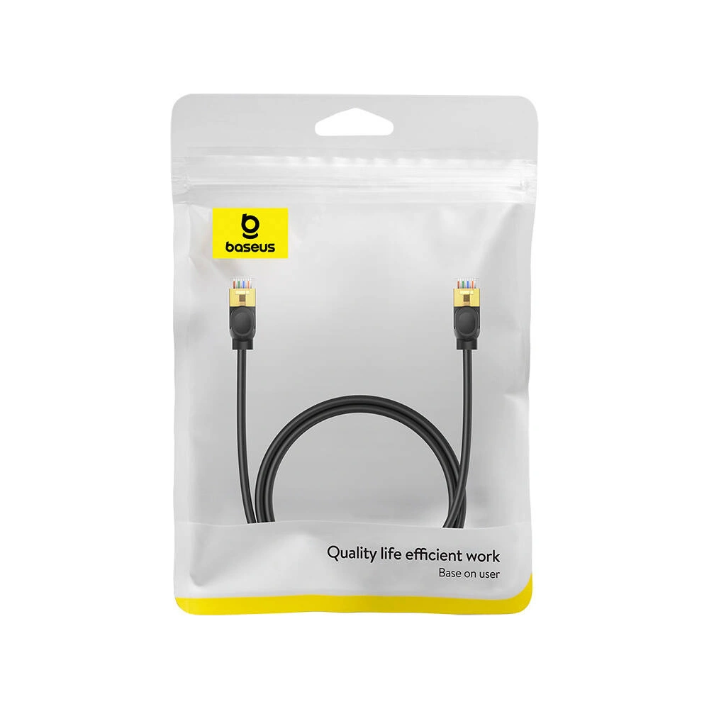 Hurtownia GSM - Cablul de rețea Baseus High Speed, Ethernet RJ45, 10 Gbps, Cat.7, 1m (negru) - BSU4759 - {ean13} - Hurt