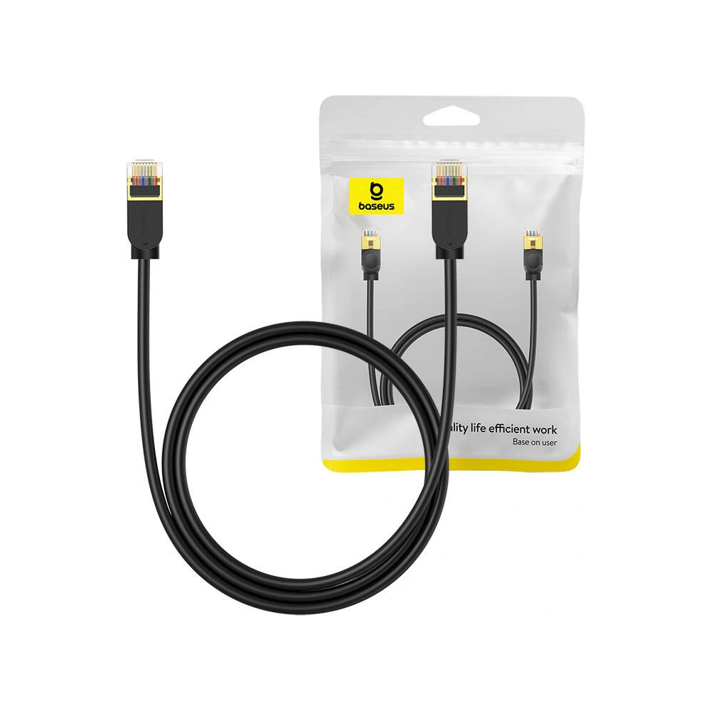 Hurtownia GSM - Cablul de rețea Baseus High Speed, Ethernet RJ45, 10 Gbps, Cat.7, 1m (negru) - BSU4759 - {ean13} - Hurt