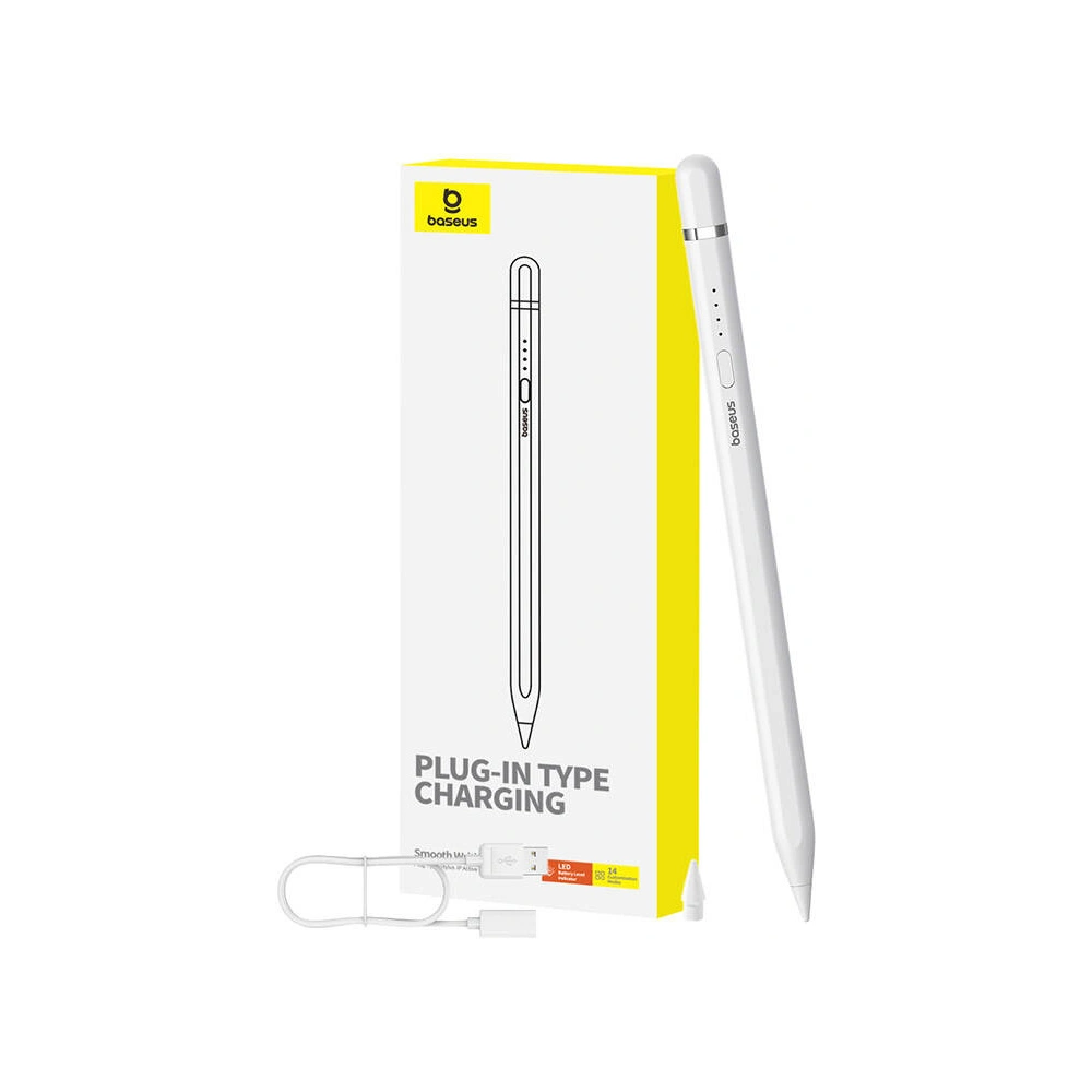 Wholesale Baseus Smooth Writing Series active stylus with wireless charging, lightning (White) - BSU4764 - {ean13} - Hurt