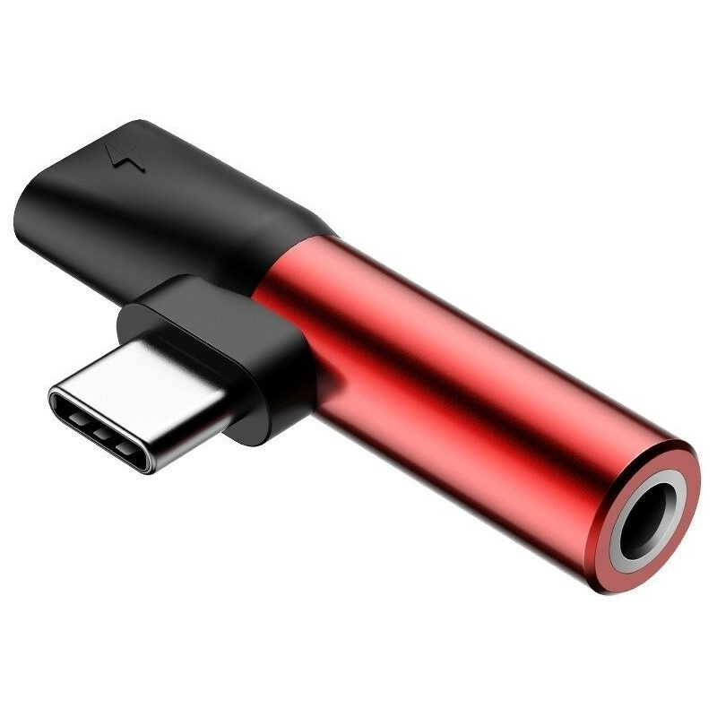 Hurtownia Baseus - 6953156282285 - BSU470RED - Adapter Audio Baseus L41 USB-C do Mini Jack 3.5mm + USB-C (czerwony) - B2B homescreen
