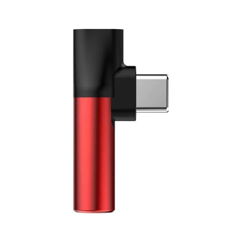 Hurtownia GSM - Adapter Audio Baseus L41 USB-C do Mini Jack 3.5mm + USB-C (czerwony) - BSU470RED - {ean13} - Hurt
