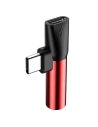 Hurtownia GSM - Adapter Audio Baseus L41 USB-C do Mini Jack 3.5mm + USB-C (czerwony) - BSU470RED - {ean13} - Hurt