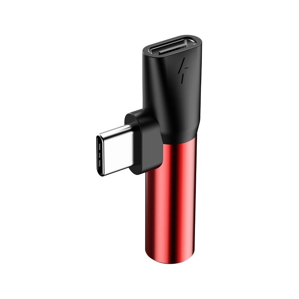 Hurtownia GSM - Adapter Audio Baseus L41 USB-C do Mini Jack 3.5mm + USB-C (czerwony) - BSU470RED - {ean13} - Hurt