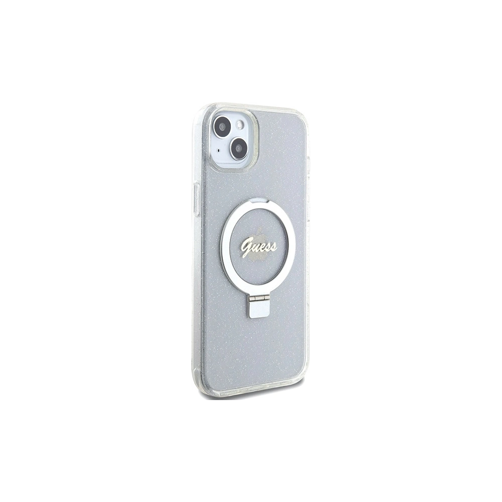 Wholesale Guess GUHMP15MHRSGSD Apple iPhone 15 Plus / 14 Plus hardcase Ring Stand Script Glitter MagSafe transparent - GUE3003 - {ean13} - Hurt