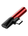 Hurtownia GSM - Adapter Audio Baseus L41 USB-C do Mini Jack 3.5mm + USB-C (czerwony) - BSU470RED - {ean13} - Hurt