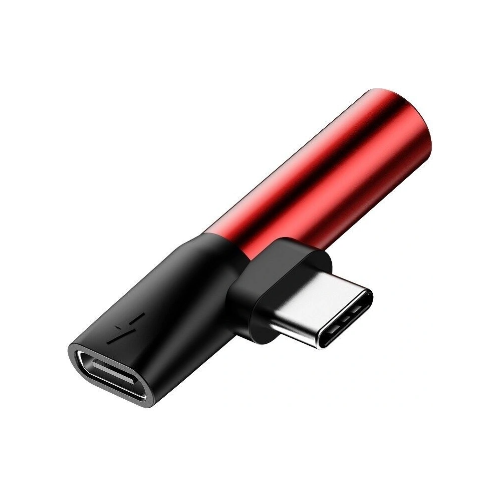 Hurtownia GSM - Adapter Audio Baseus L41 USB-C do Mini Jack 3.5mm + USB-C (czerwony) - BSU470RED - {ean13} - Hurt