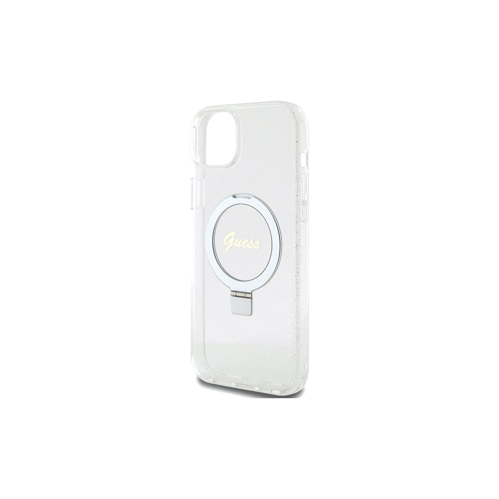 Wholesale Guess GUHMP15MHRSGSD Apple iPhone 15 Plus / 14 Plus hardcase Ring Stand Script Glitter MagSafe transparent - GUE3003 - {ean13} - Hurt