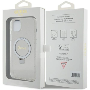 Hurtownia GSM - Etui Guess GUHMP15MHRSGSD Apple iPhone 15 Plus / 14 Plus hardcase Ring Stand Script Glitter MagSafe průhledný/transparentní - GUE3003 - {ean13} - Hurt
