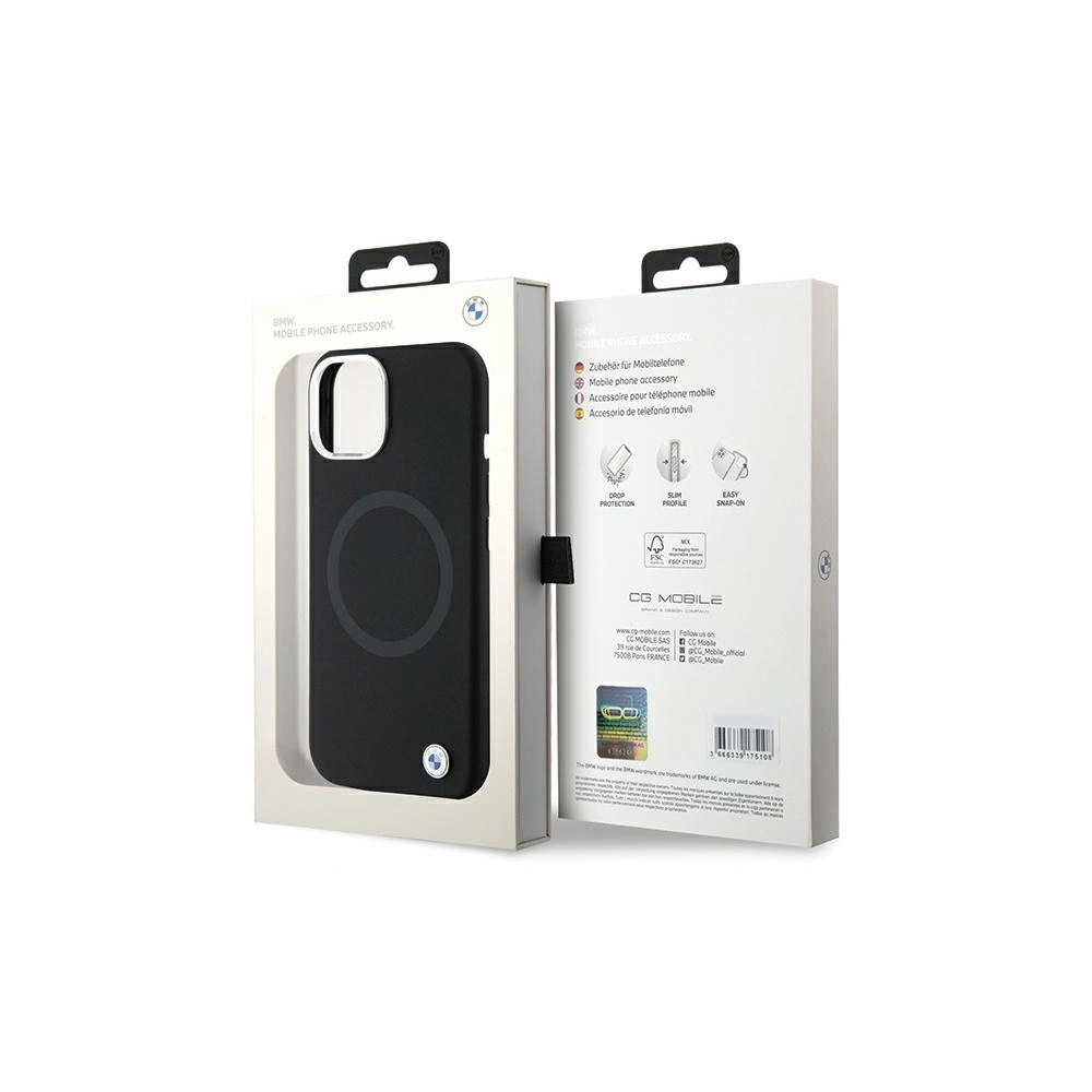 Wholesale BMW BMHMP15MSILBK2 Apple iPhone 15 Plus / 14 Plus Signature Liquid Silicone MagSafe black - BMW527 - {ean13} - Hurt
