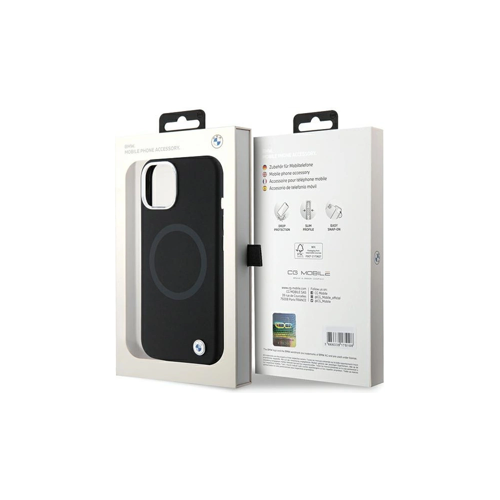 Case BMW BMHMP15SSILBK2 Apple iPhone 15 Signature Liquid Silicone MagSafe schwarz/black
