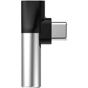Adapter Audio Baseus L41 USB-C do Mini Jack 3.5mm + USB-C (srebrny)