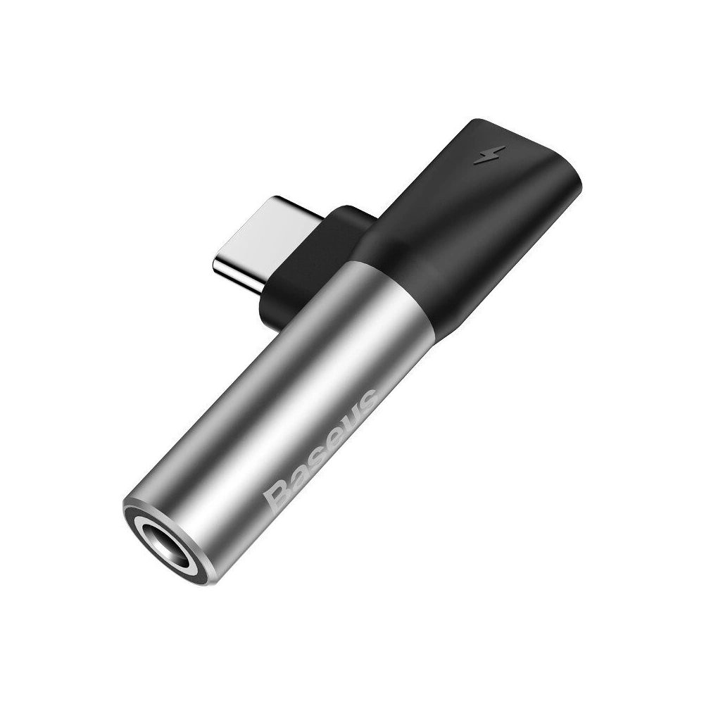 Hurtownia GSM - Adapter Audio Baseus L41 USB-C do Mini Jack 3.5mm + USB-C (srebrny) - BSU471SLV - {ean13} - Hurt