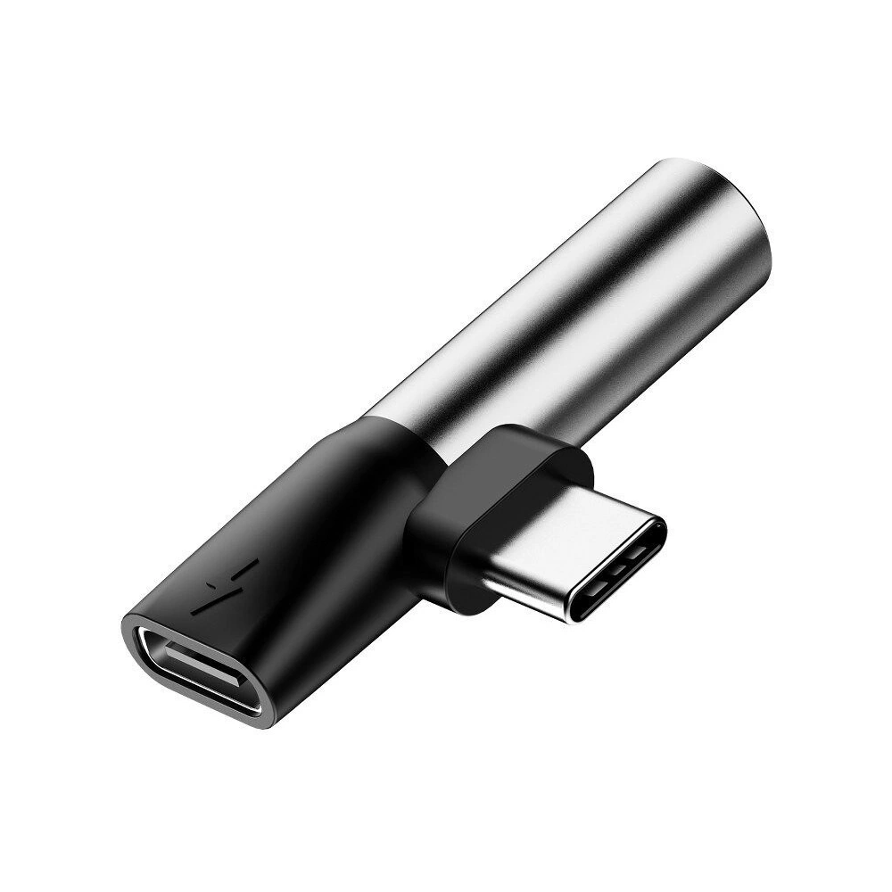 Hurtownia GSM - Adapter Audio Baseus L41 USB-C do Mini Jack 3.5mm + USB-C (srebrny) - BSU471SLV - {ean13} - Hurt