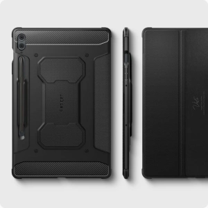 Hurtownia GSM - Etui Spigen Rugged Armor Pro Samsung Galaxy Tab S9 FE+ Plus Black - SPN3190 - {ean13} - Hurt