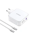 UGREEN CD289 Nexode hálózati töltő 2xUSB-C, 1xUSB-A 3.0, PD3.1, QC4.0, GaN, 140W (fehér)