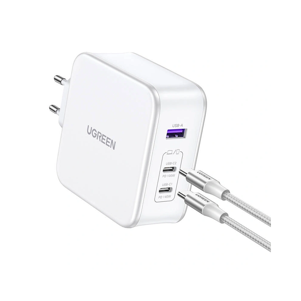 Hurtownia GSM - UGREEN CD289 Nexode hálózati töltő 2xUSB-C, 1xUSB-A 3.0, PD3.1, QC4.0, GaN, 140W (fehér) - UGR1761 - {ean13} - Hurt