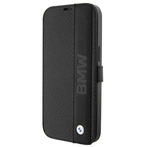 Hurtownia BMW - 3666339142889 - BMW530 - Etui BMW BMBKP15L22RDPK Apple iPhone 15 Pro bookcase Leather Textured & Stripe czarny/black - B2B homescreen