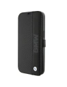 Hurtownia GSM - Etui BMW BMBKP15L22RDPK Apple iPhone 15 Pro kniha kožená texturovaná & pruhovaná černá/black - BMW530 - {ean13} - Hurt