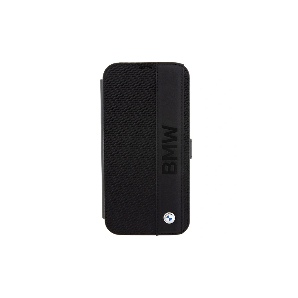 Hurtownia GSM - Case BMW BMBKP15L22RDPK Apple iPhone 15 Pro Buchhülle Leder Texturiert & Streifen schwarz/black - BMW530 - {ean13} - Hurt