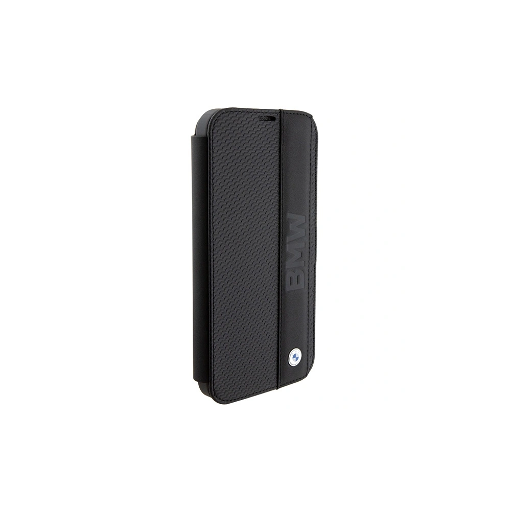 Wholesale BMW BMBKP15L22RDPK Apple iPhone 15 Pro bookcase Leather Textured & Stripe black - BMW530 - {ean13} - Hurt