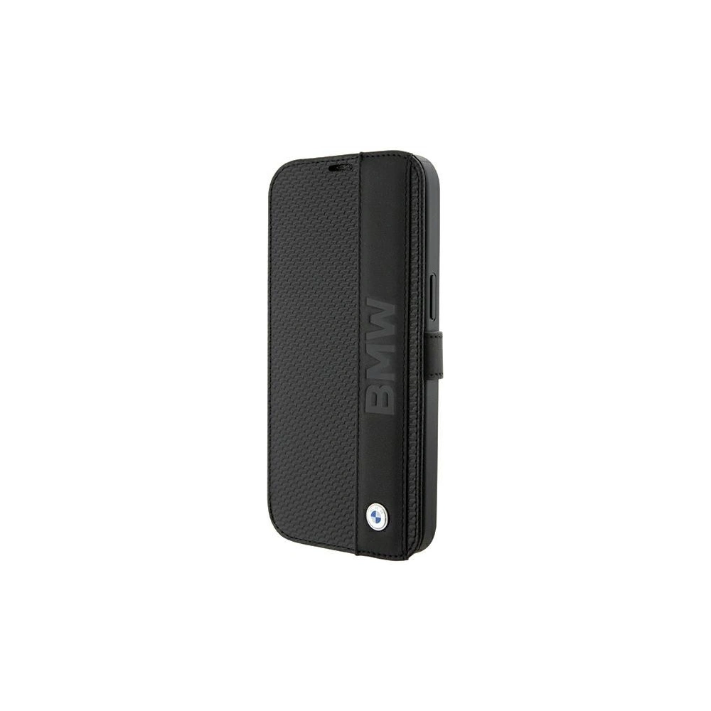 Wholesale BMW BMBKP15S22RDPK Apple iPhone 15 bookcase Leather Textured & Stripe black - BMW531 - {ean13} - Hurt