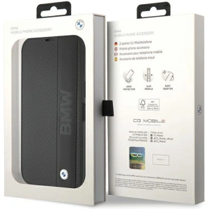 Hurtownia GSM - Etui BMW BMBKP15X22RDPK Apple iPhone 15 Pro Max husa din piele texturată & stripe negru/black - BMW532 - {ean13} - Hurt
