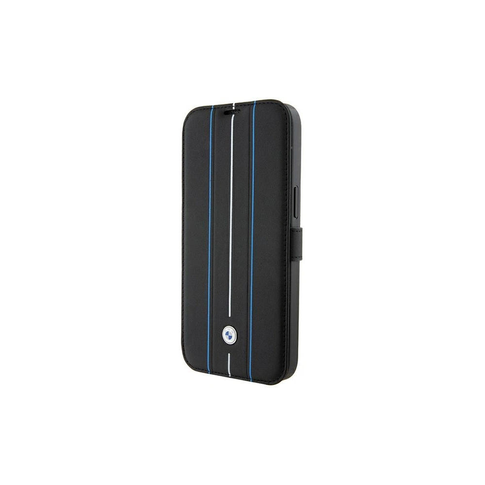 Hurtownia GSM - Etui BMW BMBKP15X22RVSK Apple iPhone 15 Pro Max bookcase Leather Stamp Blue Lines czarny/black - BMW533 - {ean13} - Hurt