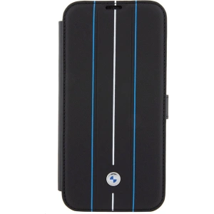 Hurtownia GSM - Etui BMW BMBKP15X22RVSK Apple iPhone 15 Pro Max husă din piele cu model linii albastre negru/black - BMW533 - {ean13} - Hurt