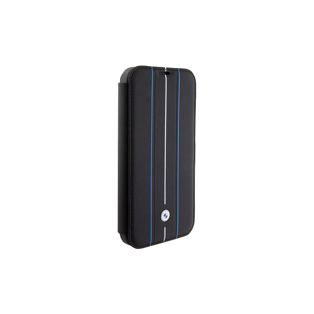 Hurtownia GSM - Etui BMW BMBKP15X22RVSK Apple iPhone 15 Pro Max bookcase Leather Stamp Blue Lines czarny/black - BMW533 - {ean13} - Hurt