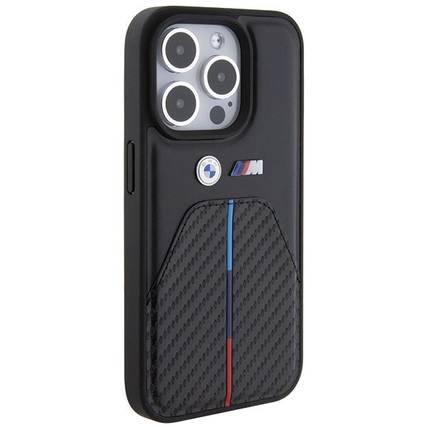 Kryt BMW BMHCP15L22NSTB Apple iPhone 15 Pro Stamped Tricolor Stripe black